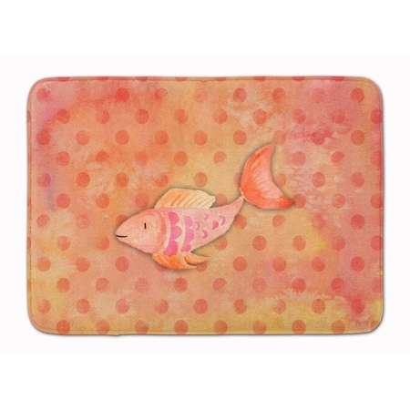 Carolines Treasures Orange Fish Watercolor Machine Washable Memory Foam Mat BB7387RUG